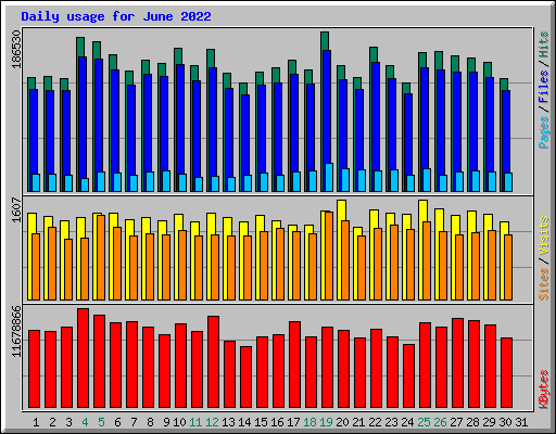 Daily usage for June 2022