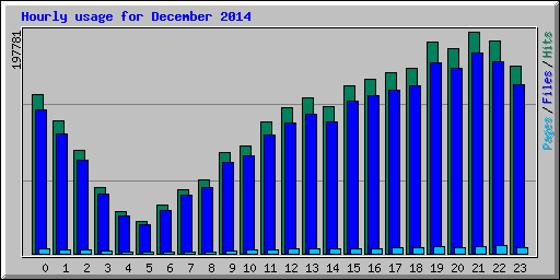 Hourly usage for December 2014