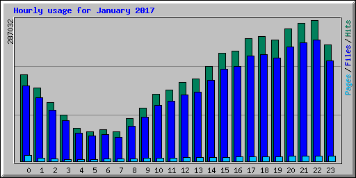 Hourly usage for January 2017