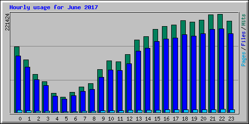 Hourly usage for June 2017