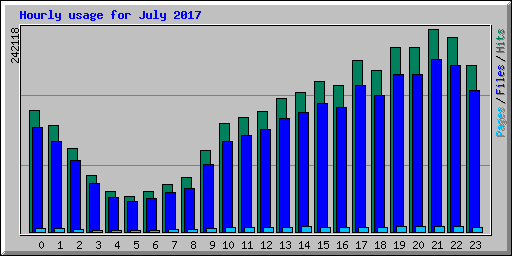 Hourly usage for July 2017