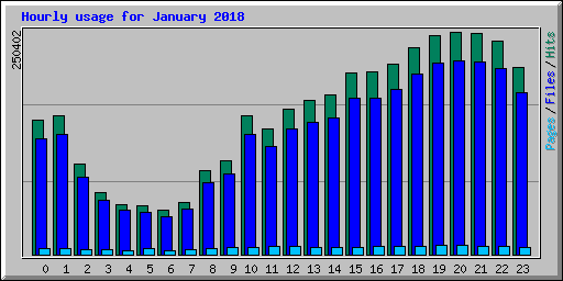 Hourly usage for January 2018