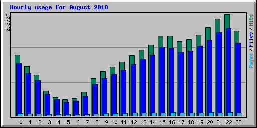Hourly usage for August 2018