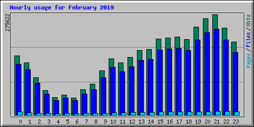 Hourly usage for February 2019