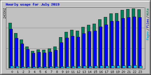 Hourly usage for July 2019