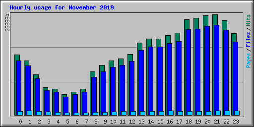 Hourly usage for November 2019