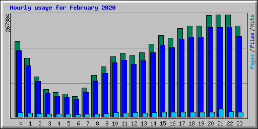 Hourly usage for February 2020