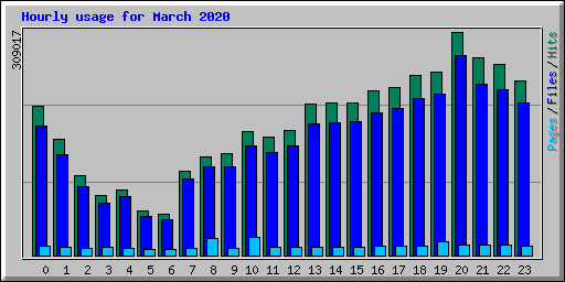 Hourly usage for March 2020