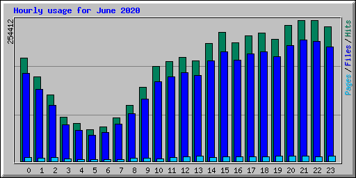 Hourly usage for June 2020