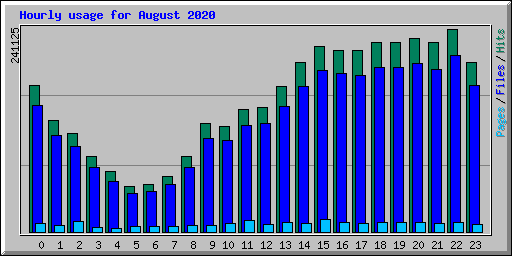 Hourly usage for August 2020