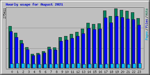 Hourly usage for August 2021