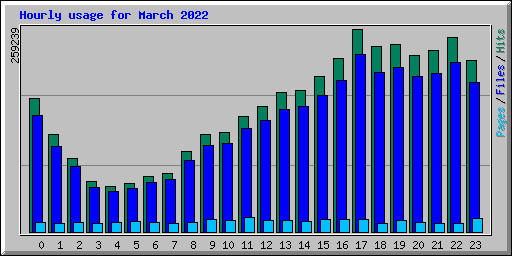 Hourly usage for March 2022