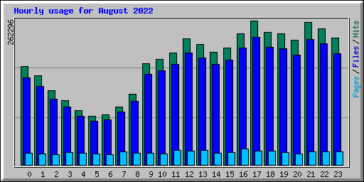 Hourly usage for August 2022