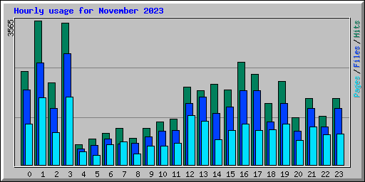 Hourly usage for November 2023